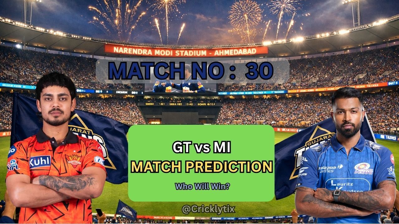 GT vs MI Match Prediction Today – Pitch Report, Playing 11 & Winning Chances 